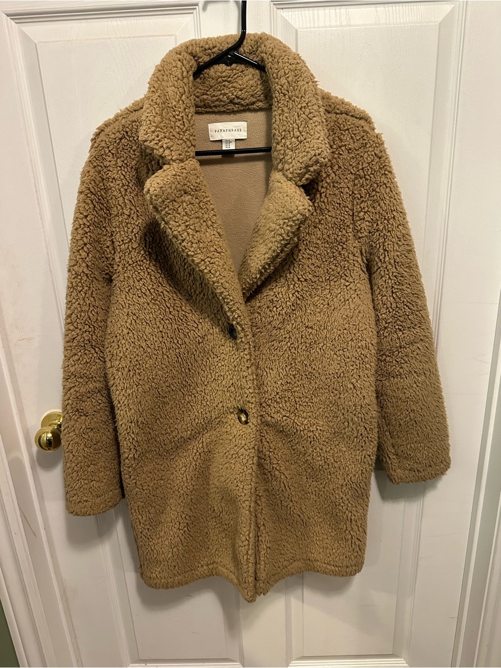 Paraphrase Tan Teddy Faux-Sherpa Coat